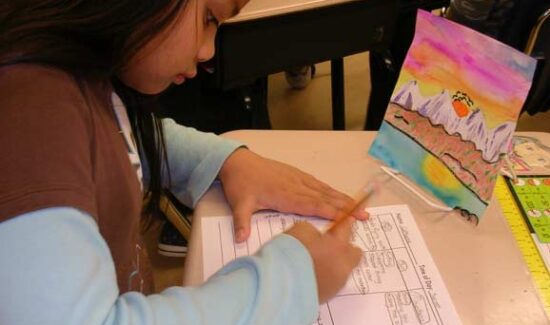 Picturing Writing Time of Day-girl writing